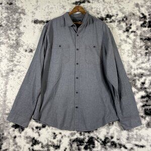 Banana‎ Republic Luxe Flannel Grant Fit Shirt Mens Size Extra Large Gray Pockets